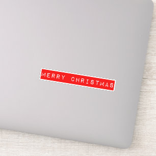 Merry Christmas Red Retro Tape Sticker