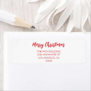 Merry Christmas Red Return Address