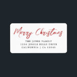 Merry Christmas Red Return Address Label<br><div class="desc">More Christmas Labels in the Little Bayleigh Store!</div>