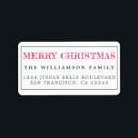 Merry Christmas Red Return Address Label<br><div class="desc">Add some extra cheer to your holiday cards and invitations with our festive Merry Christmas return address labels. This stylish Christmas design features 'Merry Christmas' in red modern typography. Simply add your name and address. Exclusively designed for you by Happy Dolphin Studio. If you need any help or matching products,...</div>