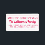 Merry Christmas Red Return Address Label<br><div class="desc">Add some extra cheer to your holiday cards and invitations with our festive Merry Christmas return address labels. This stylish Christmas design features 'Merry Christmas' in red elegant script calligraphy and modern typography. Simply add your name and address. Exclusively designed for you by Happy Dolphin Studio. If you need any...</div>