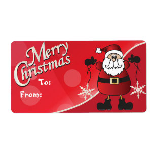 Merry Christmas Red Santa Claus Gift Tags