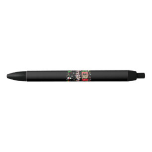 Merry Christmas Red Santa Hat Reindeer Santa Match Black Ink Pen
