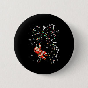 Merry Christmas Red Santa Hat Reindeer Xmas Matchi 6 Cm Round Badge