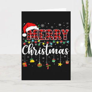 Merry Christmas Red Santa Hat Reindeer Xmas Matchi Card