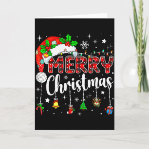 Merry Christmas Red Santa Hat Reindeer Xmas Matchi Card