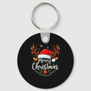 Merry Christmas Red Santa Hat Reindeer Xmas Matchi Key Ring