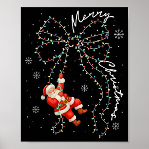 Merry Christmas Red Santa Hat Reindeer Xmas Matchi Poster