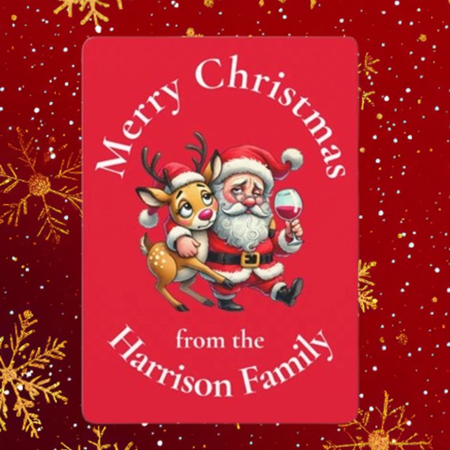 Merry Christmas Red Santa Holiday Card (Spread joy this season with Brett Designs' Merry Christmas Red Santa Holiday Card.)