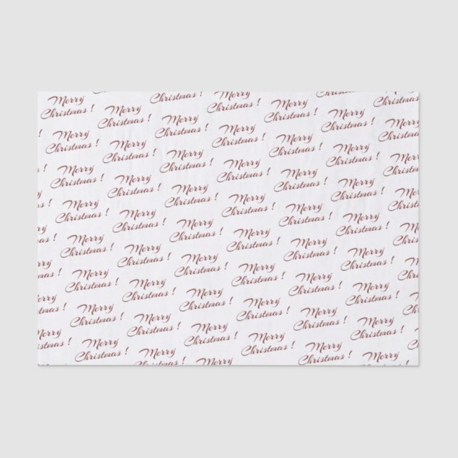 Merry Christmas! Red Script Holiday Tissue Paper (Front)