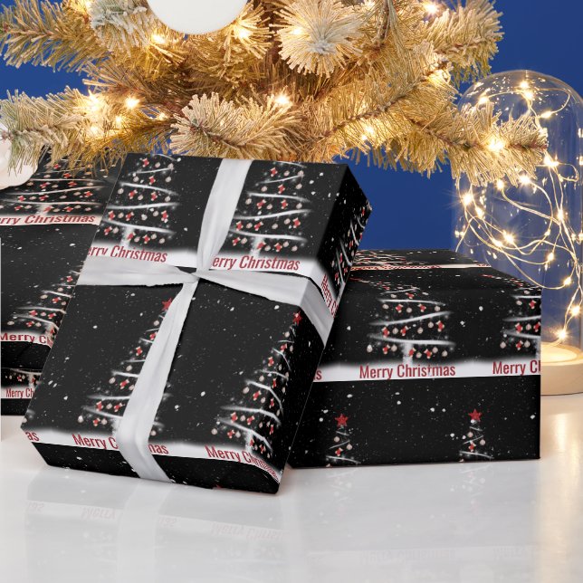 Merry Christmas Red Socks and Baseball Ornaments  Wrapping Paper (Holidays)