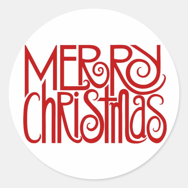 Merry Christmas Red Sticker (Front)