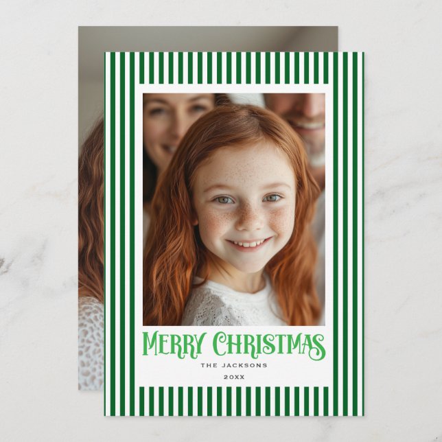 Merry Christmas Red Stripes Holiday Design (Front/Back)