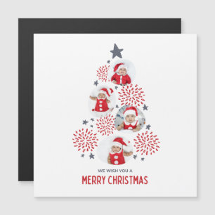Merry Christmas Red Thin Magnetic Card