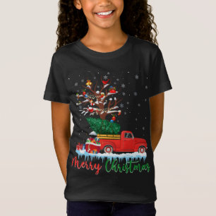 Merry Christmas Red Truck Christmas Tree Lights Sn T-Shirt