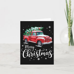 Merry Christmas Red Truck Family Matching Christma Card