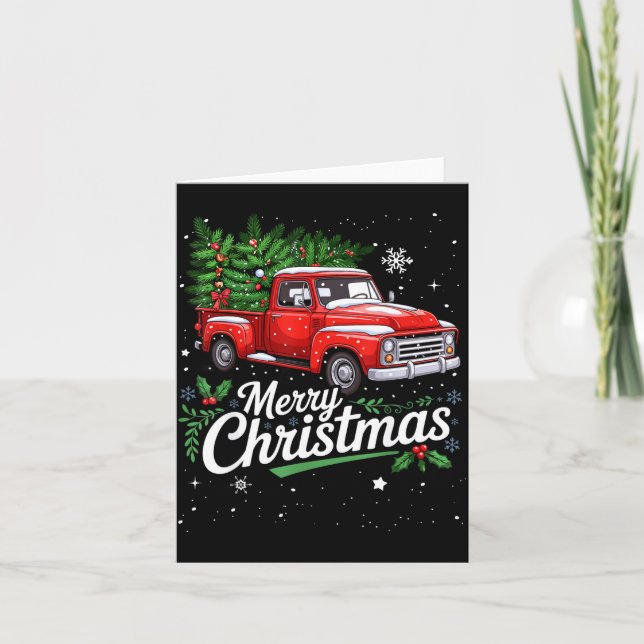 Merry Christmas Red Truck Family Matching Christma Card (Front)