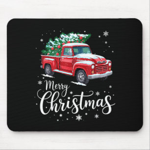 Merry Christmas Red Truck Family Matching Christma Mouse Mat