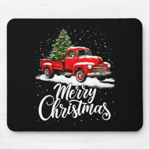Merry Christmas Red Truck Family Matching Christma Mouse Mat