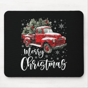 Merry Christmas Red Truck Family Matching Christma Mouse Mat