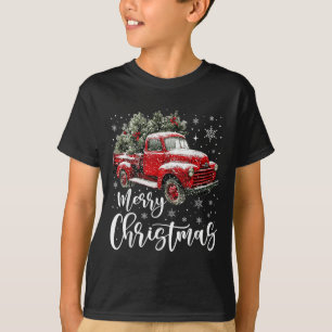 Merry Christmas Red Truck Family Matching Christma T-Shirt
