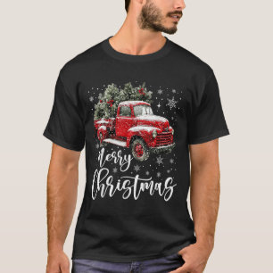 Merry Christmas Red Truck Family Matching Christma T-Shirt