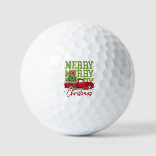 Merry Christmas Red Truck Family Matching Pajama M Golf Balls