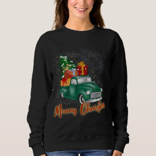 Merry Christmas Red Truck with Tree Presents, Xmas Sweatshirt