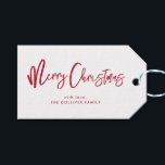 Merry Christmas | Red Typography Gift Tags<br><div class="desc">Merry Christmas | Red Typography. Minimalistic and simplistic. Customise the font and colours. Message the designer if you would like to customise further.</div>