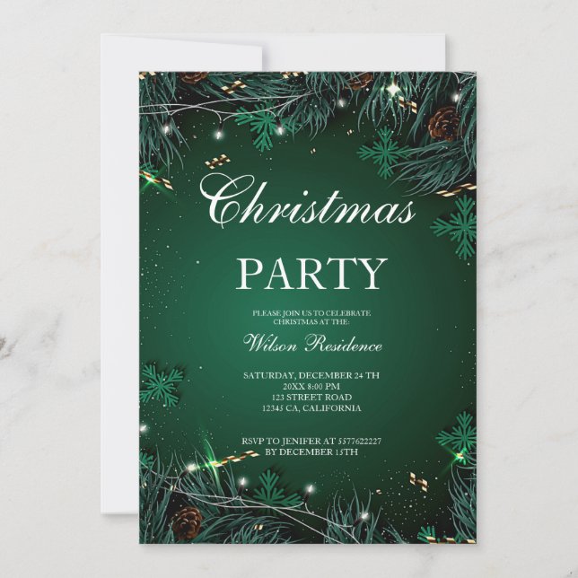 Merry Christmas | Red Typography Invitation (Front)