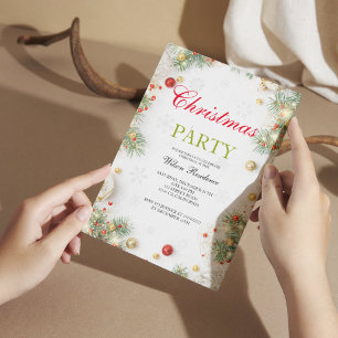 Merry Christmas   Red Typography Invitation
