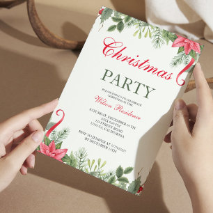 Merry Christmas Red Typography Invitation