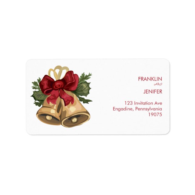 Merry Christmas | Red Typography Label (Front)