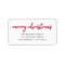Merry Christmas | Red Typography Return Address