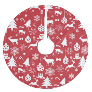 Merry Christmas: Red Vintage Collection Brushed Polyester Tree Skirt