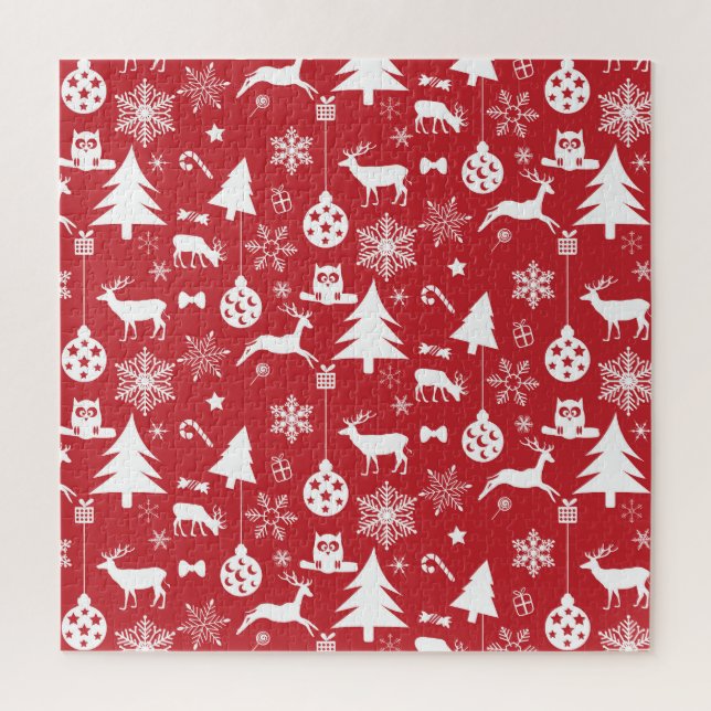 Merry Christmas: Red Vintage Collection Jigsaw Puzzle (Vertical)