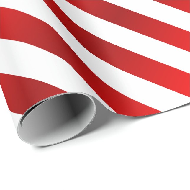 Merry Christmas Red & White Candy Stripes Wrapping Paper (Roll Corner)