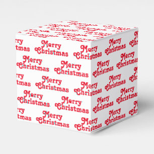 "Merry Christmas" red white Holiday Gift Favour Box