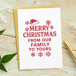 Merry Christmas red white modern photo card