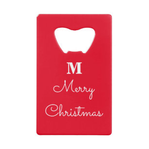 Merry Christmas Red White Monograms Gift Favour