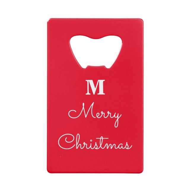 Merry Christmas Red White Monograms Gift Favour (Front)