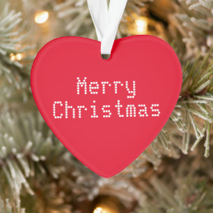 "Merry Christmas" red white Ornament