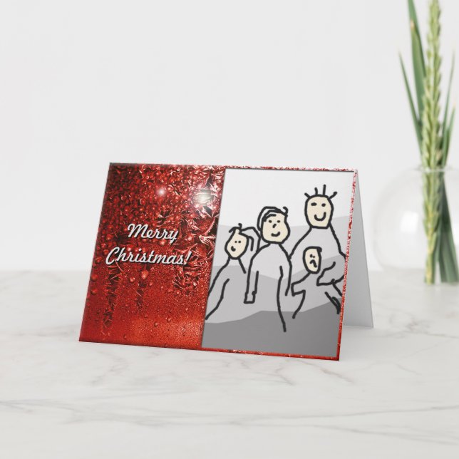 Merry Christmas Red with Photo Holiday Card (Front)