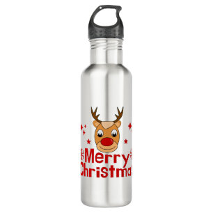 Merry Christmas Reindeer 710 Ml Water Bottle