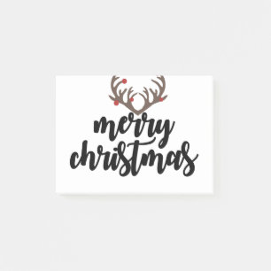 Merry Christmas reindeer antlers family gift Post-it Notes