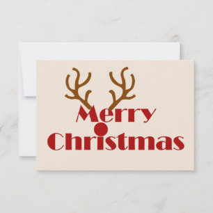 Merry Christmas Reindeer Antlers Fun Thank You Card