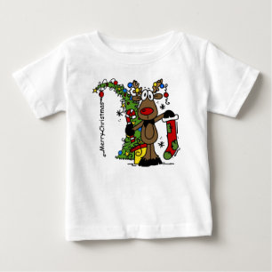 Merry Christmas Reindeer Baby T-Shirt