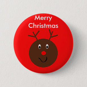Merry Christmas Reindeer Button Party Favours