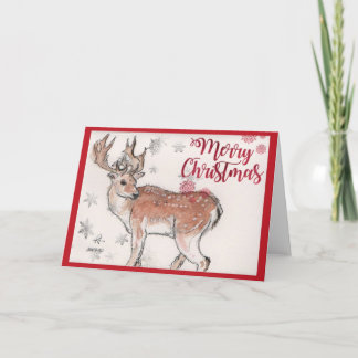 Merry Christmas Reindeer Card