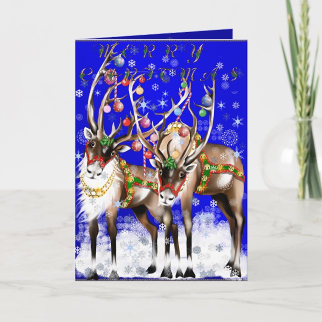Merry Christmas Reindeer Card (Front)
